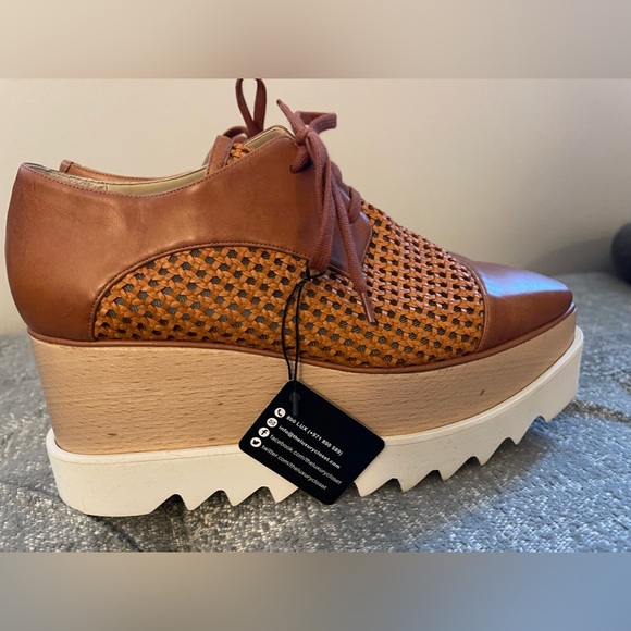 Stella McCartney Elyse Woven Platform Oxford Canyon/Bourbon - Picture 10 of 10